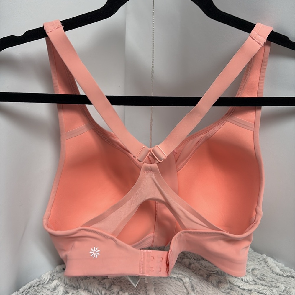 Athleta pink zippered front closure Racerback straps  32DD - Picture 2 of 6